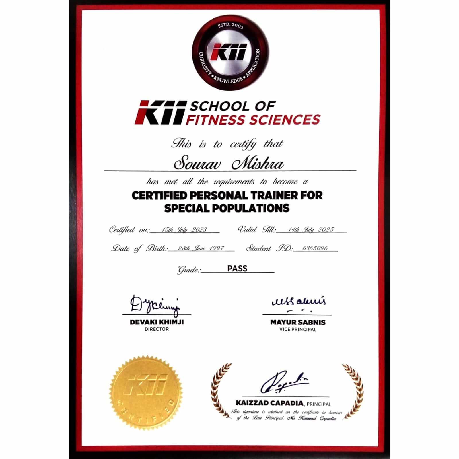 Certified Personal Trainer for Special Populations